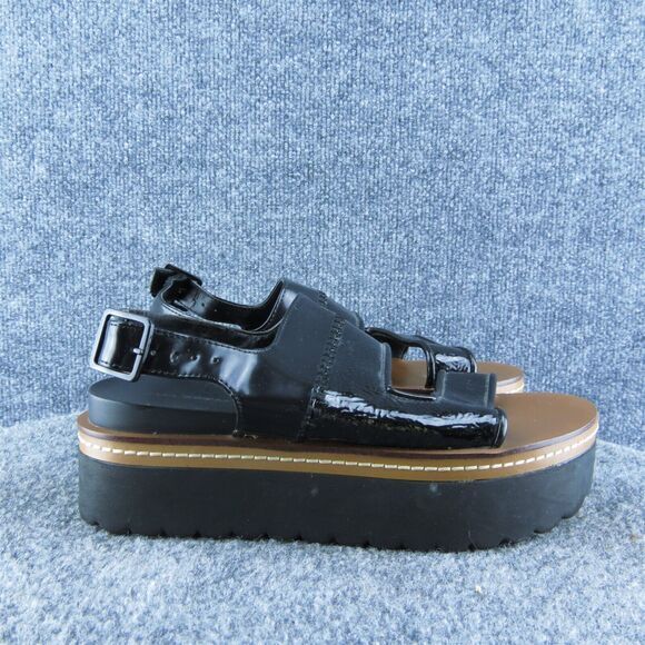 Zara Women Strappy Sandal Shoes Black Synthetic Size 36 Medium - Picture 4 of 10